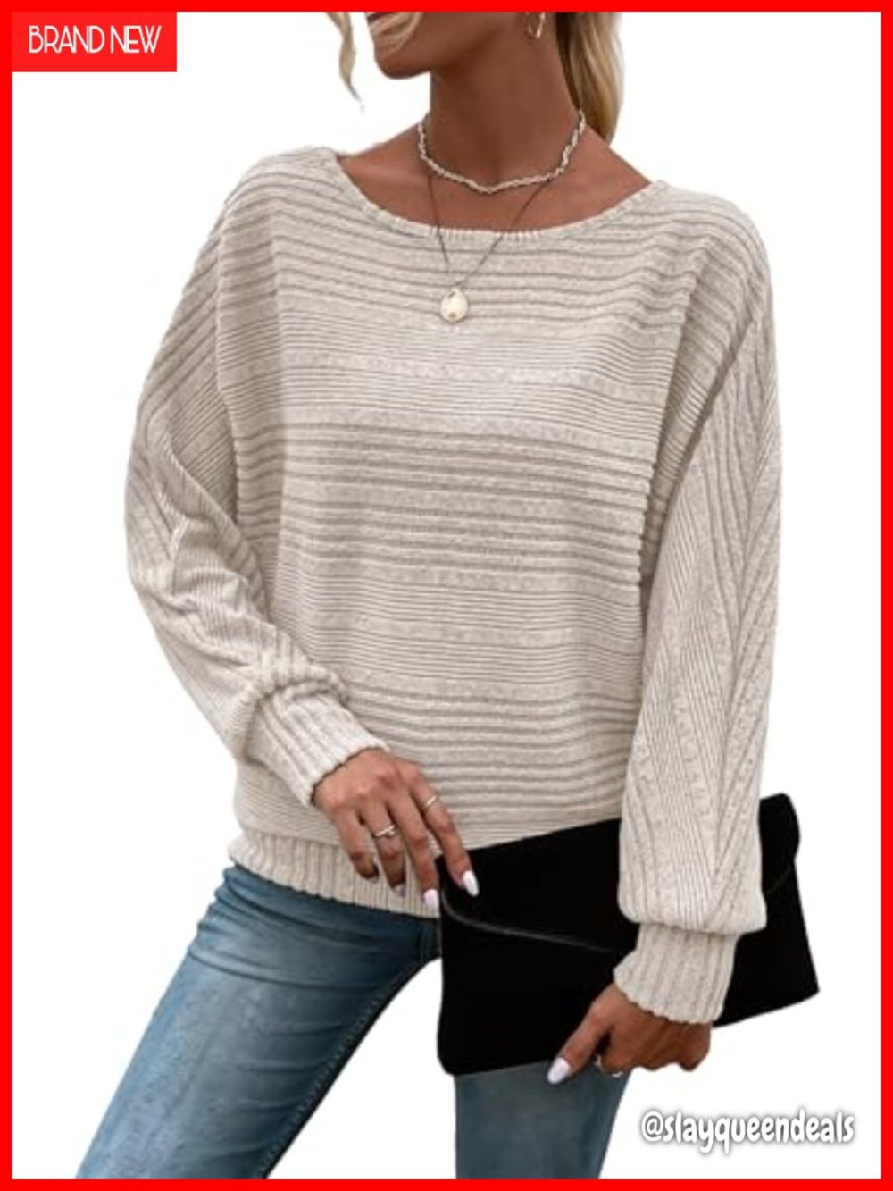 Women's Tunic Top Long Sleeve Batwing Pullover Sweater Blouse